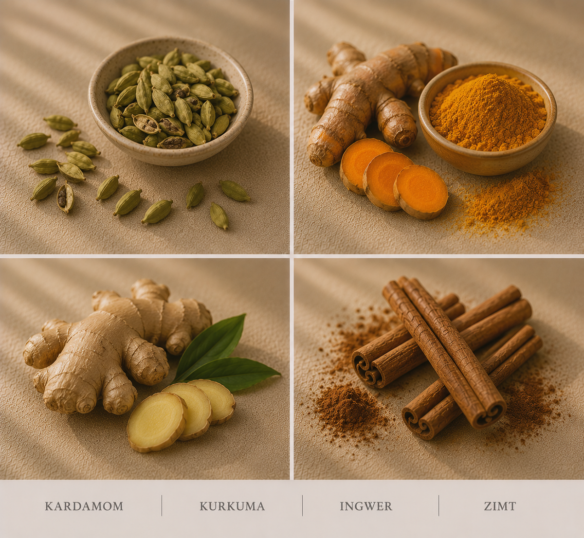 Duftnoten Winterkerze Gingerbread Cookie Kardamom Kurkuma Ingwer Zimt Vanille visuell dargestellt