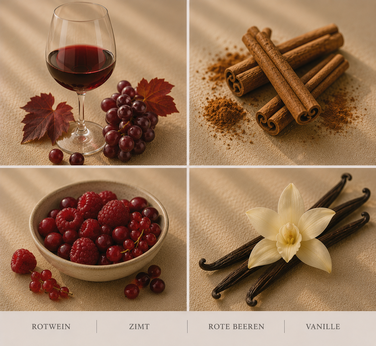 Duftnoten Winterkerze Mulled Wine Glühwein mit Wein Zimt Roten Beeren und Vanille mit Baumwolldocht 20h Brenndauer