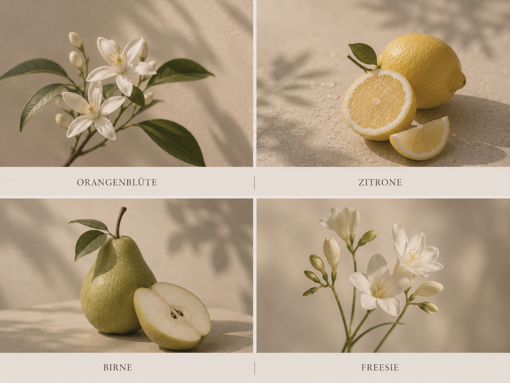 Duftnoten orangenblüte Zitrone Birne Freesie Duftbeschreibung wax melts