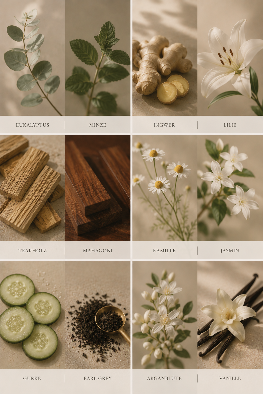 Duftnoten visuell dargestellt Core Collection Colette's Duftkerzen