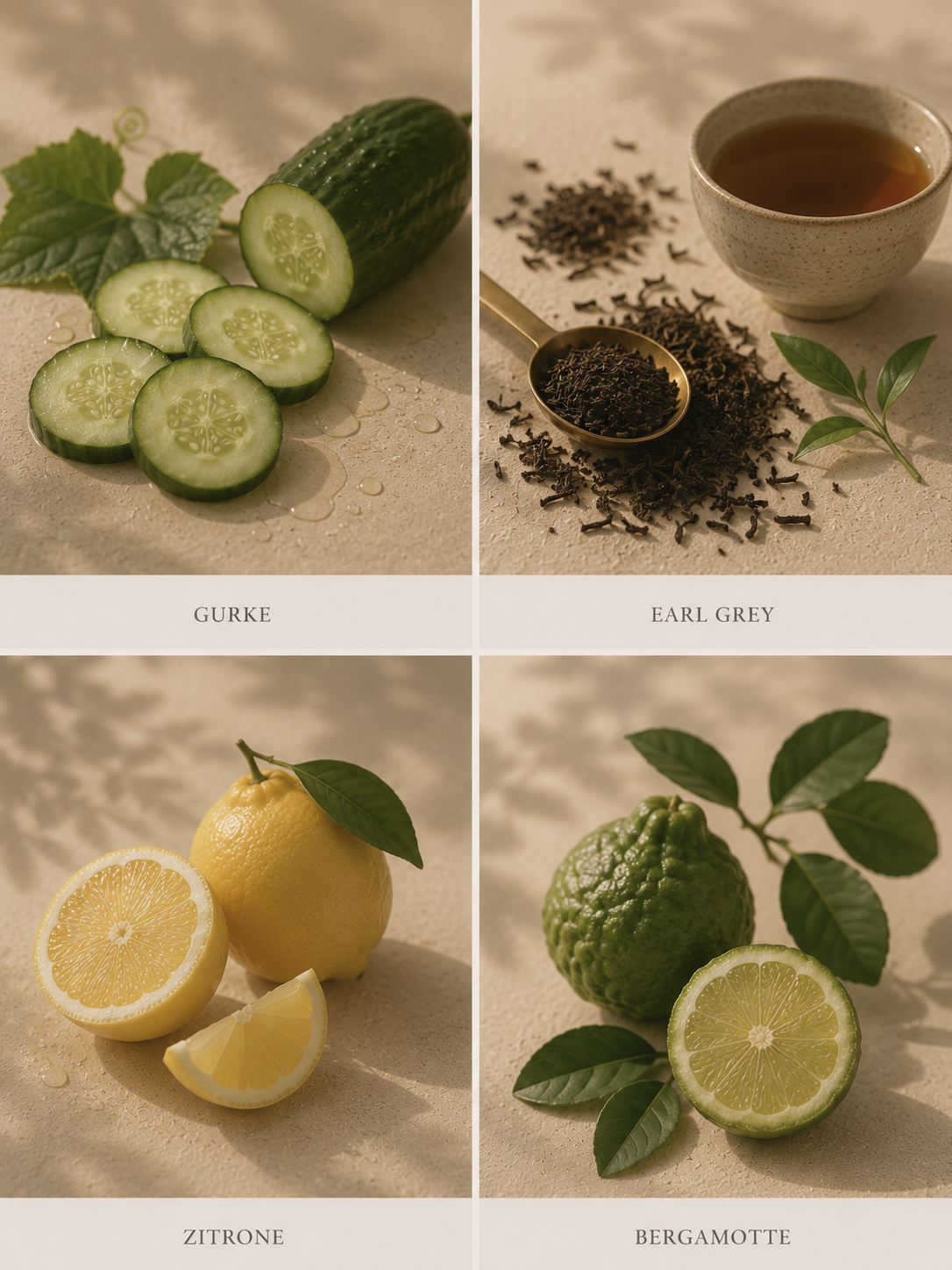 Duftnoten visuell Gurke Earl Grey Zitrone Bergmotte duftkerze colette's
