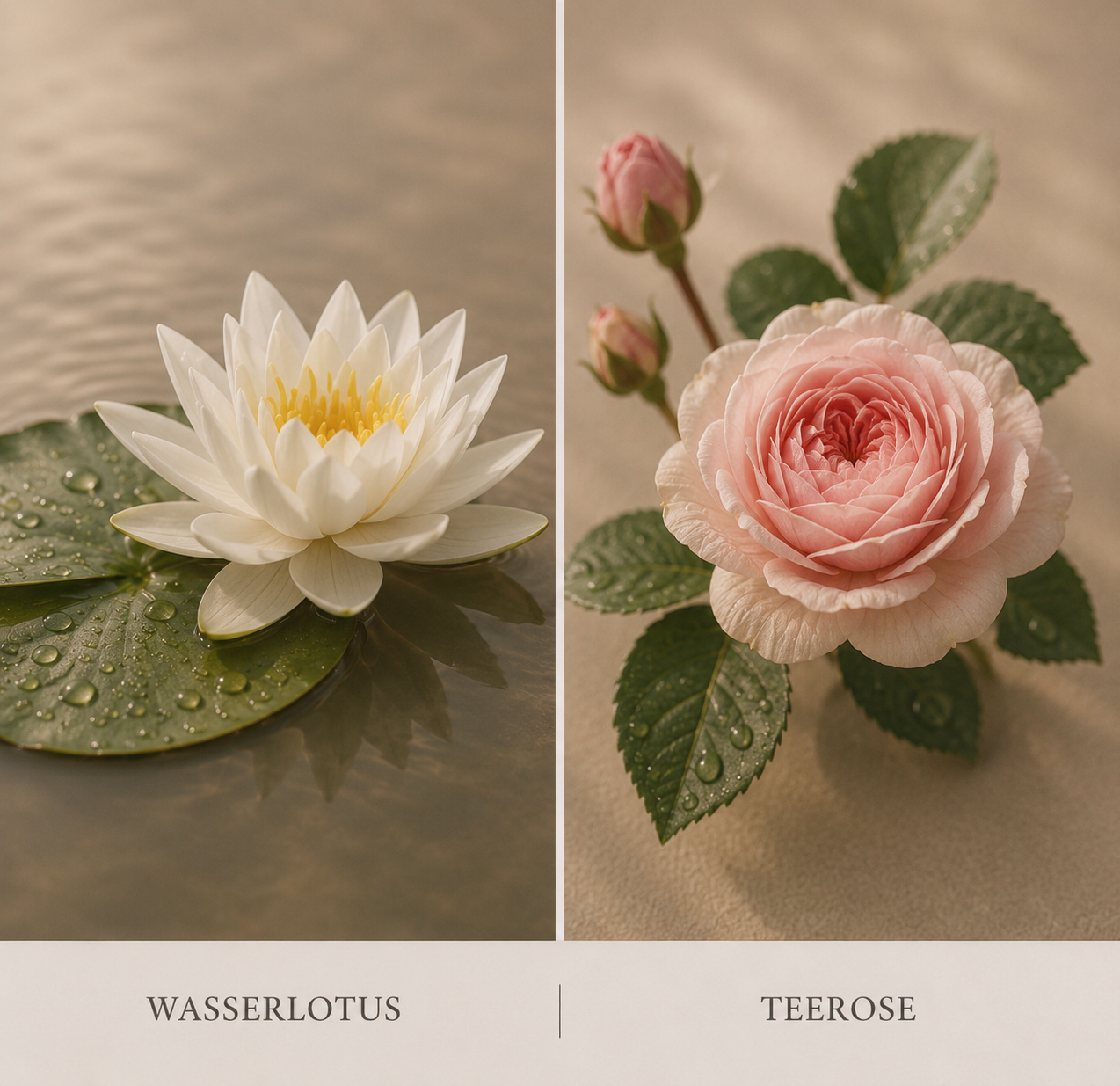 Duftnoten visuell Wasserlotus rose duftkerze be calm wellnesskerze