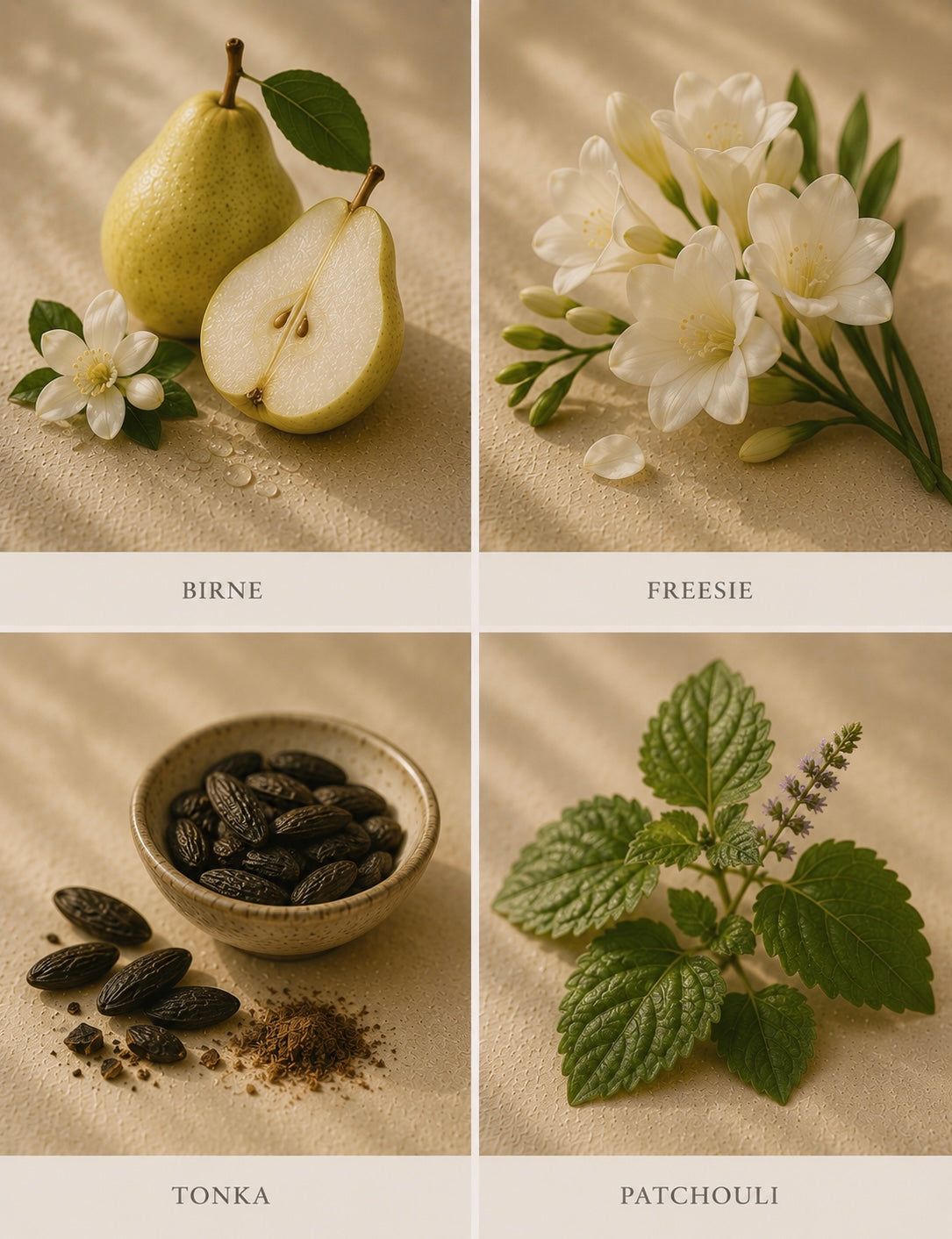 Duftnoten visuell birne freesie patchouli duftkerze 
