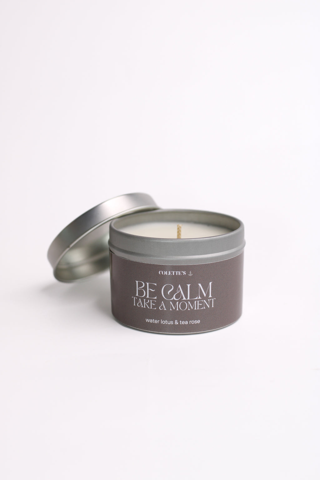 Sojawachs Duftkerze Wellnessduft Blauer Lotus Rose in silbernem Aluminiumbehälter 80Gr 20h Brenndauer