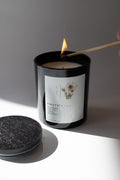 duftkerze 45h brenndauer earl grey cucumber in schwarzem Kerzenglas 