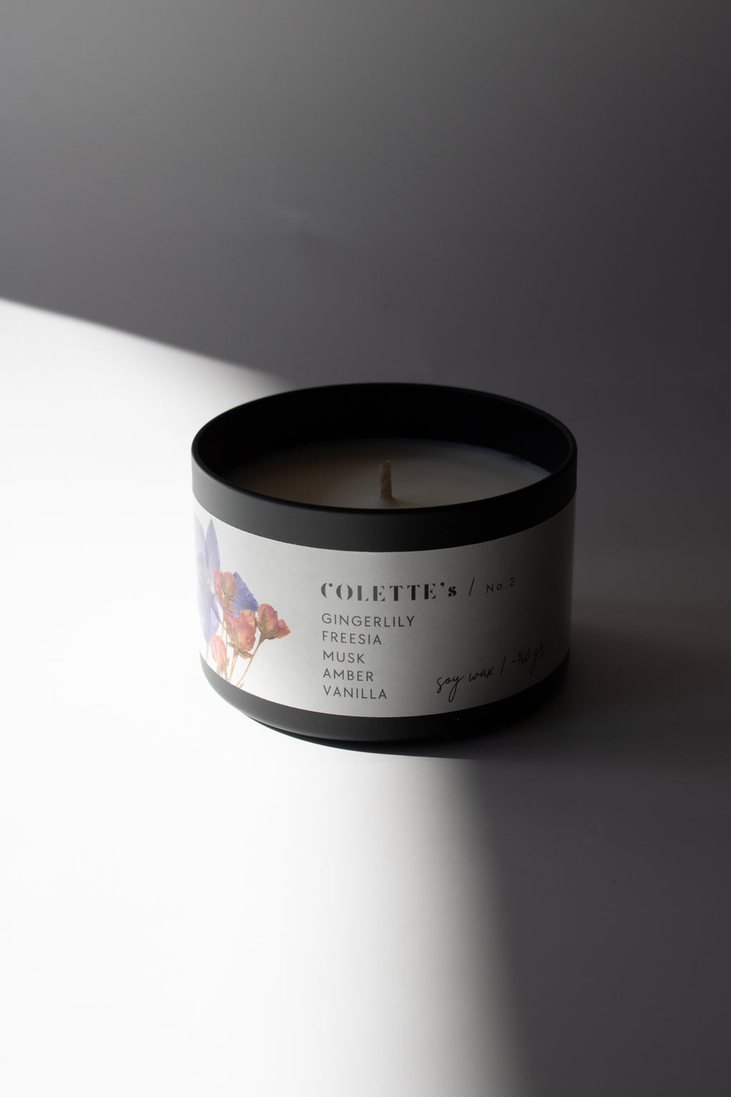 duftkerze colette's mit Ingwer lilie Freesie und Vanille mit Baumwolldocht 80gr 25h brennddauer 